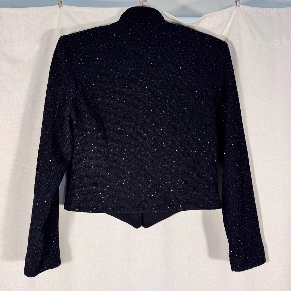 Vintage Jessica Howard Black Sparkly Cropped Jacket - Picture 2 of 6